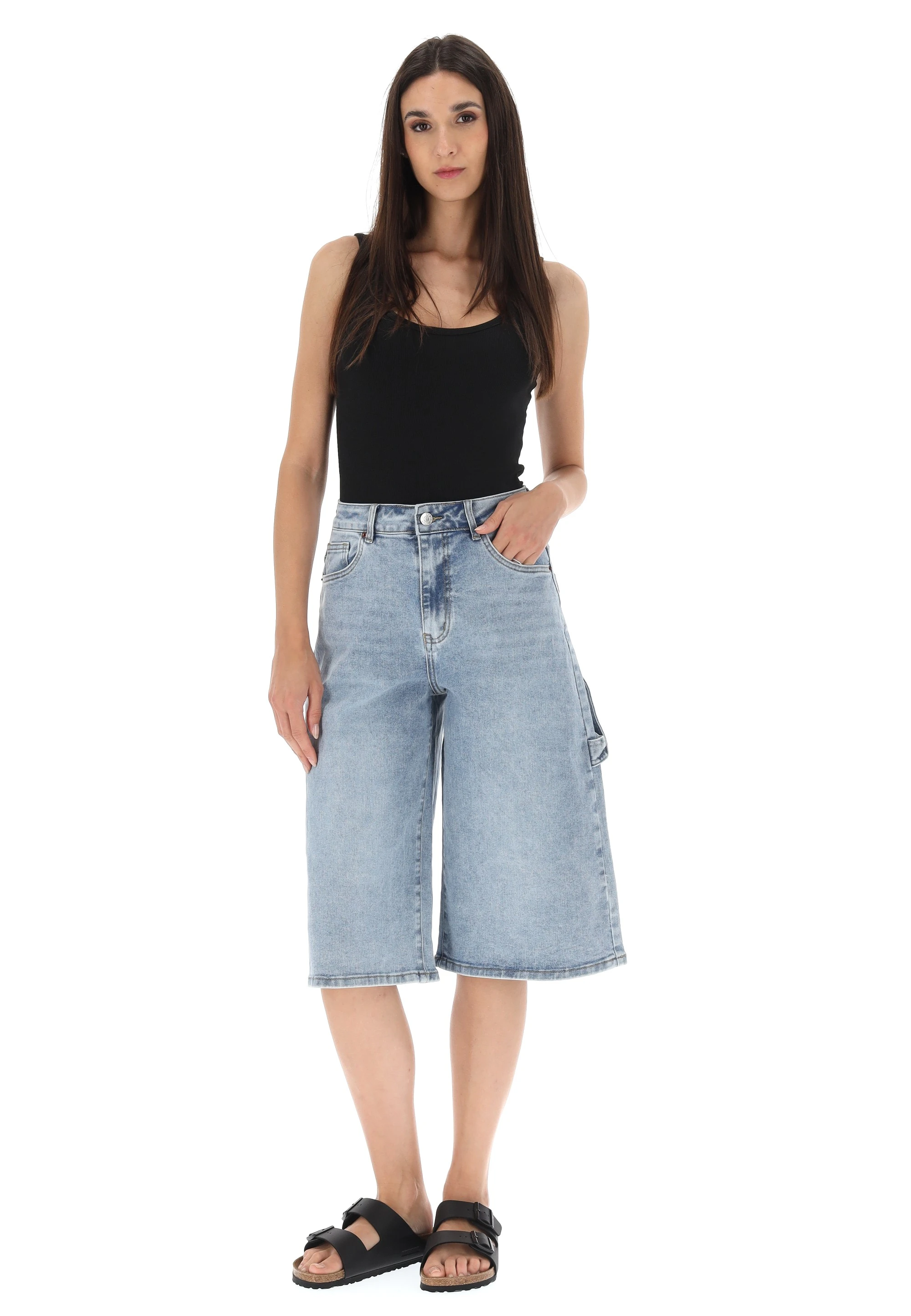 Bermuda in denim ampio modello work Vs Miss donna